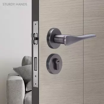 1 комплект бесшумных дверных замков из алюминиевого сплава, интерьерный металлический замок из цельной древесины, замок с ключом в комплекте