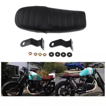 1 комплект, черное мотоциклетное сиденье Cafe Racer на заказ, винтажное седло с плоской кастрюлей в стиле ретро для Honda CB125S CB200 CB350 CL350 CB400