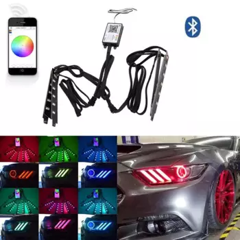 1 комплект для Ford Mustang 2013-2017 RGBW многоцветные светодиодные DRL дневные ходовые огни автомобиля беспроводная плата управления