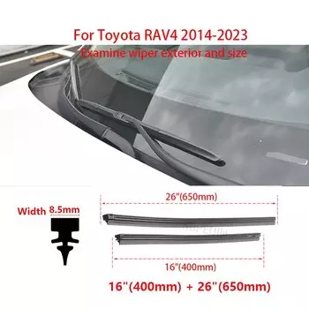 1 комплект для Toyota RAV4 2009-2023, автомобильные щетки стеклоочистителя, резиновая полоска, сменные аксессуары для дворников