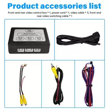 1 комплект, двусторонняя камера для парковки автомобиля, конвертер видеоканалов, блок управления передним и задним видом с ручным переключателем