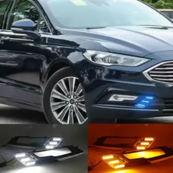1 комплект светодиодных противотуманных фар DRL дневных ходовых огней дневного света водонепроницаемый стильный фонарь для Ford Fusion Mondeo 2017 2018