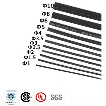 Термоусадочная трубка PE черная 2:1