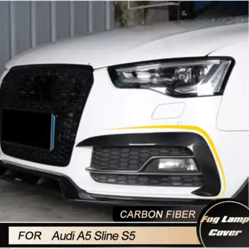 1 пара противотуманных фар, канарт, разветвители, ребра для Audi A5 Sline S5 2012-2016, передние автомобильные разветвители, канады из углеродного волокна/FRP