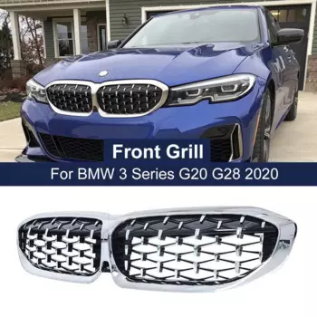 Передняя решетка-гриль, алмазные решетки для почек, гоночные решетки для BMW 3 серии G20 G21 G28 2019-2021, автомобильные аксессуары, 1 пара