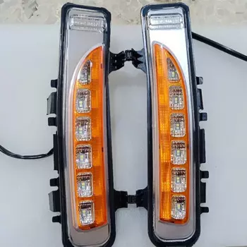 1 пара 12LED Янтарная + белая Автомобильная противотуманная фара DRL поворотник для Ford Edge 2011-2014 SUV