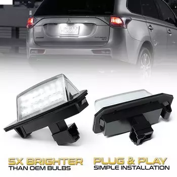 1 пара 18SMD светодиодных ламп освещения номерного знака для Mitsubishi OUTLANDER XL (CW) 2006-2012 для Lancer Sportback 08-12