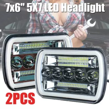 1 пара 240 Вт 5X7 дюймов 7X6 дюймов светодиодные фары Hi-Lo Beam Halo DRL для Jeep Cherokee Wrangler XJ YJ
