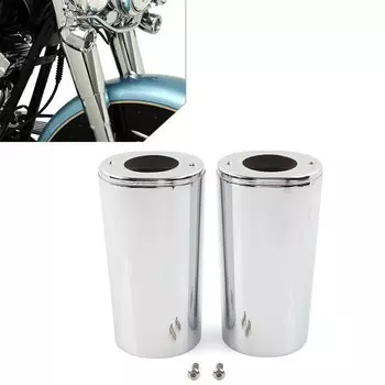 1 пара 45964-86, защитные чехлы-слайдеры передней вилки мотоцикла для моделей Harley Davidson Touring FL 1984-2013, стальной хром/черный