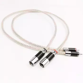 1 пара аудиокабелей RCA в XLR с разъемом из углеродного волокна, аудиокабель Hi-Fi 1,5 м