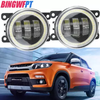 1 пара Автомобильные светодиодные противотуманные фары в сборе для Suzuki Vitara Brezza 2016 ~ 2022 DRL ангельские глазки фары лампа wLens указатели поворота