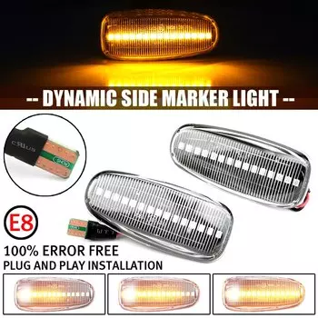 1 пара автомобильных светодиодных боковых габаритных указателей поворота для Mercedes Benz W210 W202 CLK W208 SLK R170 W638 динамическая мигалка