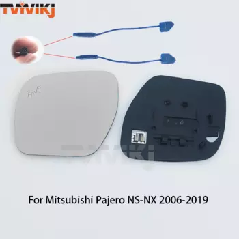 1 пара боковых зеркал заднего вида, голубые стеклянные линзы с слепой зоной, фотолампы для Mitsubishi Pajero светильник 2006-2019, антибликовые BSA BSD