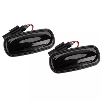 1 пара черных линз, светодиодный боковой габаритный фонарь, указатель поворота на крыле, подходит для Land Rover Discovery 2 Defender Freelander XGB 100310 L