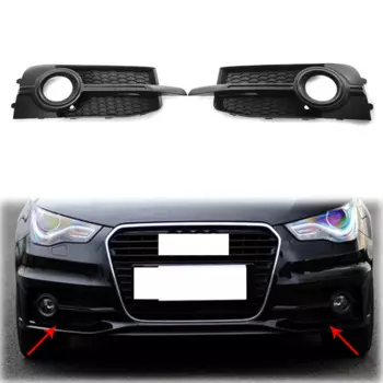 1 пара для AUDI A1 8X 2011 2012 2013 2014 S-Line противотуманная фара, решетка переднего бампера, сотовая решетка, черное украшение из АБС-пластика, левый и правый