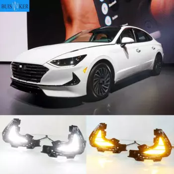 1 пара для Hyundai Sonata 2020 Автомобильный светодиодный вождения DRL Габаритные огни дневного света 12V ABS колпак противотуманных фар