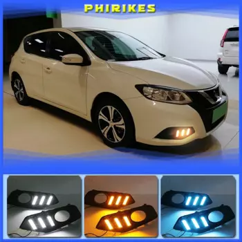 1 пара для Nissan Tiida 2016-2019 12 В Автомобильные светодиодные дневные ходовые огни лампа DRL Противотуманные фары