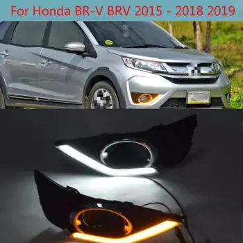1 пара дневные ходовые огни для Honda BRV BR-V 2015 2016 2017 2018 2019 светодиодные дневные ходовые огни светильник колпак противотуманных фар дальнего света Lights стайлинга автомобилей 12В дневные ходовые огни