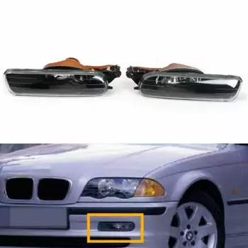 1 пара левая и правая стороны, противотуманные фонари, чехол для BMW 3 серии E46, 4 двери, 1999, 2000, дневные фотолампы для автомобиля, без лампочек