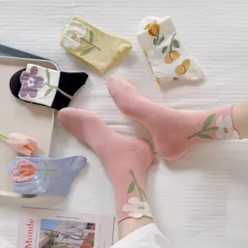 1 пара/партия, женские хлопковые носки с принтом