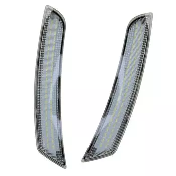 1 пара, Передние боковые габаритные огни для Cadillac CTS Performance Premium Vsport ATS Chevrolet Camaro, прозрачные линзы, белые светодиоды