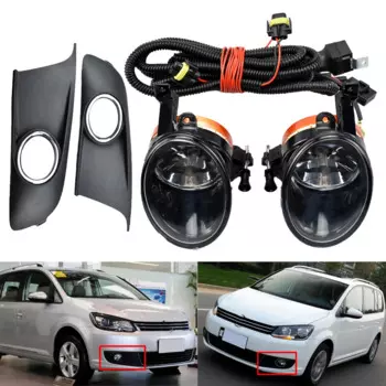 1 пара, передние противотуманные фары, 12 В, для Touran MK2 Facelift 2011 2012 2013 2015