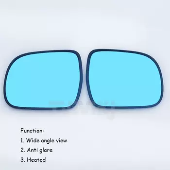 1 пара подогреваемых боковых зеркал заднего вида, синие стеклянные линзы для LEXUS RX300 RX330 RX350 RX400H 2003-2008 HILUX VIGO, широкоугольный антибликовый
