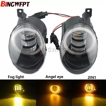 1 пара противотуманных фар «ангельские глазки» 12 В для VW Volkswagen Tiguan (5N_) 2012-2016, автомобильные светодиодные линзы, противотуманные фары дневного света DRL 30 Вт 6000LM