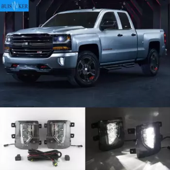 1 пара светодиодный Габаритные огни для chevrolet Silverado 1500 2016 2017 2018 DRL реле дневного света противотуманная фара в сборе