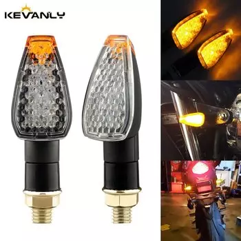 1 пара указателей поворота для мотоцикла, 14 светодиодов, индикатор, янтарный свет, мигалка, 12 В, универсальный супер яркий сигнальный светильник для скутеров