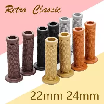 1 пара универсальных 7/8 "22 24 мм мотоциклетные ручки для KTM YAMAHA питбайк мотокросс мотоцикл резиновая классическая ручка в стиле ретро