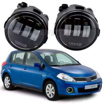 1 пара, задние фары в сборе, противотуманные фары для Nissan Tiida 2007, 2008, 2009, 2010, 2011, дневные ходовые огни, ДХО, H11, 12 В