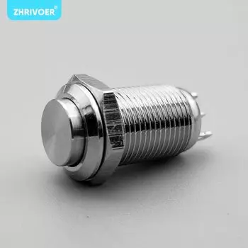 1 шт. 10 мм металлический кнопочный переключатель самоблокировка/фиксация самосброс/Мгновенный 2/3 Pin IP67 плоская головка/Высокая Головка 3A/250VAC