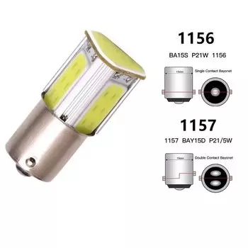 1 шт. 1156 P21w Ba15s 1157 Bay15d P21/5 Вт светодиодный COB автомобильный стоп-сигнал, белые, красные, желтые автомобильные лампы, задний указатель поворота, парковочный фонарь, 12 В