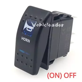 1 шт., 12 В, 24 В, водонепроницаемый автомобильный лодка, синий светодиод, 5 контактов, мгновенное включение/выключение, SPST HORN, замена кулисного переключателя, защита от перегрузки