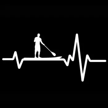 1 шт. 16,8 см * см Автомобильная наклейка весло доска SUP стоячий парень сердцебиение винил черный/серебристый для Citroen наклейка s