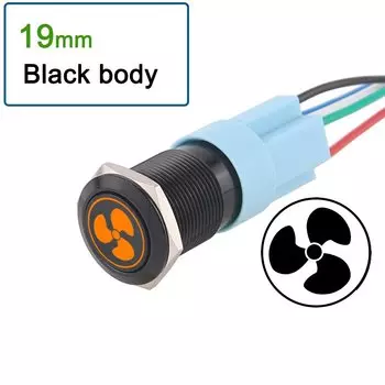 1 шт. 16 мм/19 мм Металлические кнопочные переключатели для автомобильного «вентилятора» мгновенное/фиксирующее устройство 12 В Логотип стандарта ЗЕЛЕНЫЙ ВКЛ-ВЫКЛ