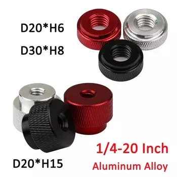1 шт. 1/4-20 дюймов ручная затяжка из алюминиевого сплава гайка для большого пальца с отверстием Регулируемая Стандартная деталь винтовая крышка для болта
