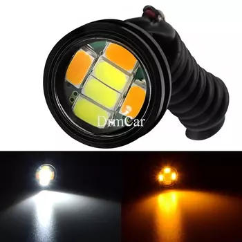 1 шт. 23 мм Eagle Eye DRL 6LED Белый Желтый DayTime Ходовые огни DayLight Точечная лампа указателя поворота Резервная автомобильная моторная парковка Светодиодный