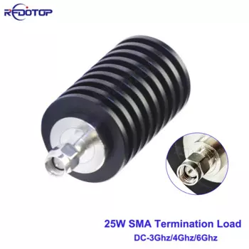 1 шт. 25 Вт DC-3 ГГц/4 ГГц/6 ГГц 50 Ом SWR <1,2 SMA штекерный разъем RF коаксиальный терминал манекен нагрузки никелированные радиочастотные аксессуары