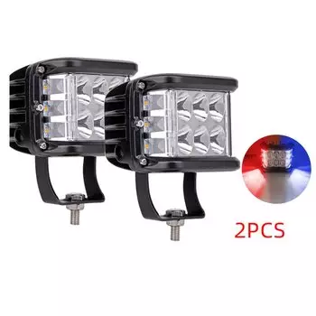 1 шт./2 шт. 4-дюймовый светодиодный рабочий фонарь с двумя боковыми стрелками, белый и янтарный стробоскоп, внедорожный мигающий свет для автомобиля, грузовика, пикапа, лодки, внедорожника