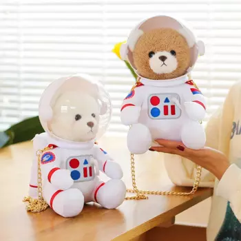 1 шт. 30 см Kawaii Мишка Тедди астронавт плюшевые игрушки мягкий медведь с шлемом космический костюм кросс-боди сумка кукла дети мальчики рождественские подарки
