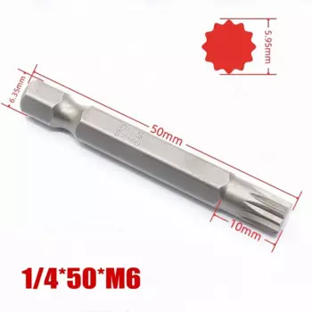 1 шт., 50 мм, 12-гранная отвертка Torx, 1/4 дюйма, шестигранный хвостовик, защитные биты Torx, дрель, магнитная электрическая отвертка M5 M6 M7 M8