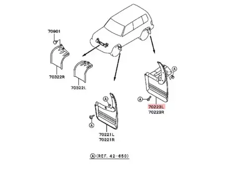 1 шт., 5-дверный брызговик для Pajero Mini, крышка колеса для Montero Pinin, грязная защита для Shogun IO с MR 478384 MR 478383