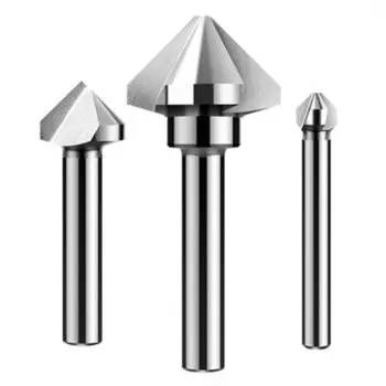 1 шт. 6,3 мм-50 мм 3 канавки/1 канавка зенкер круглая ручка 60 градусов/90 градусов HSS Дерево Сталь фаска резак инструмент