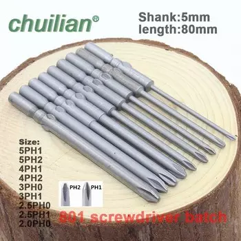 1 шт. 801 хвостовик 5 мм магнитная круглая крестовая отвертка с крестообразным шлицем набор бит ручные инструменты длина 80 мм