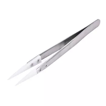 1 шт. антистатические Нержавеющая сталь керамический Пинцет термостойкий Непроводящий керамический острый наконечник DIY Инструменты