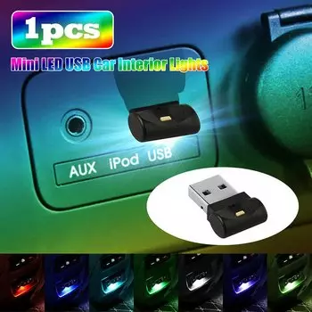 1 шт. автомобильная лампа USB LED USB RGB светодиодная подсветка салона автомобиля сенсорная клавиша неоновая атмосфера окружающие лампы RGB сенсорные аксессуары для ключей