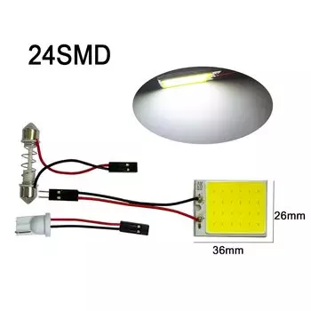 1 шт., автомобильная светодиодная лампа T10 W5w Cob 24SMD 36SMD 48SMD