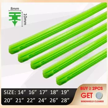 1 шт., автомобильный дворник, вставка для ветрового стекла автомобиля, зеленая силикагелевая полоса, сменный блок 8 мм, мягкие 14 "16"17 "18" 19 "20" 21 "22" 24 "26" 28", аксессуары